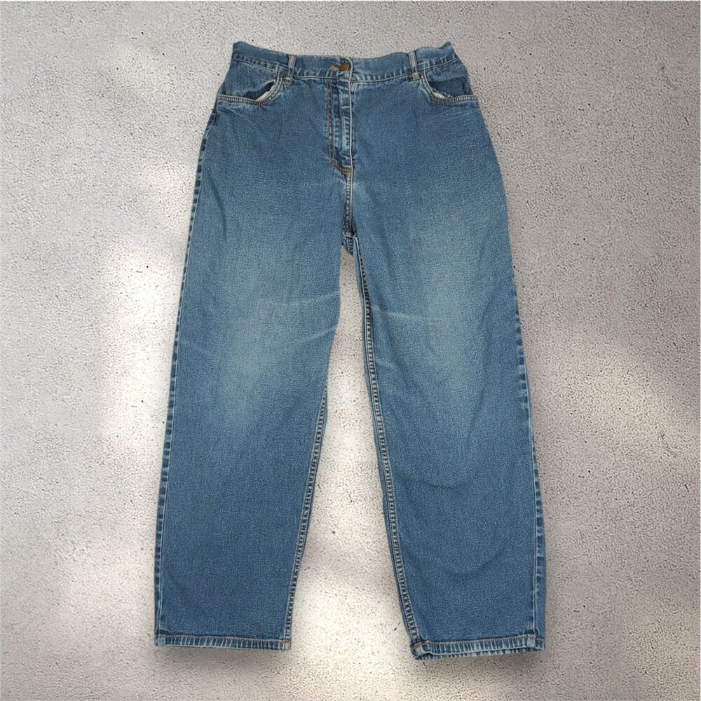 VTG BLAIR Mom Jeans Women's 12P Blue High Rise Straight Elastic Casual Normcore